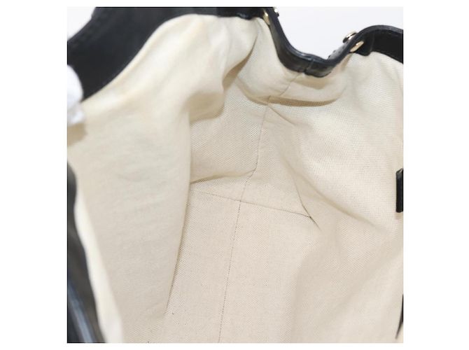 GUCCI GG Canvas Sukey Hand Bag Black Gold 211944 - vista 18