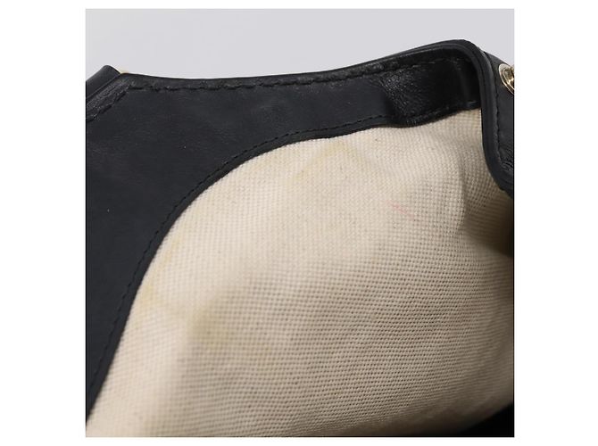 GUCCI GG Canvas Sukey Hand Bag Black Gold 211944 - vista 22