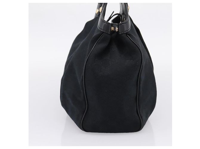 GUCCI GG Canvas Sukey Hand Bag Black Gold 211944 - vista 5