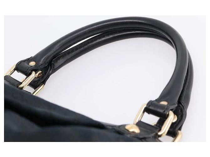 GUCCI GG Canvas Sukey Hand Bag Black Gold 211944 - vista 8