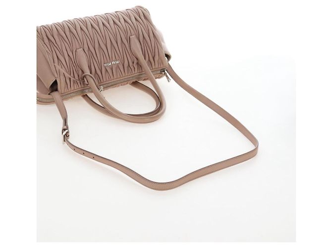 Miu Miu Matelasse Hand Bag Leather 2way Pink Silver - vista 10