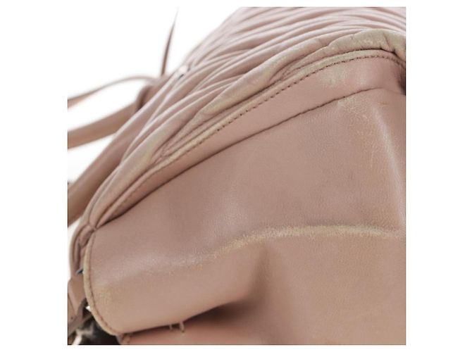 Miu Miu Matelasse Hand Bag Leather 2way Pink Silver - vista 14