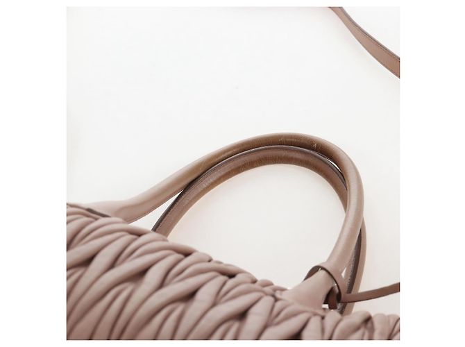 Miu Miu Matelasse Hand Bag Leather 2way Pink Silver - vista 17