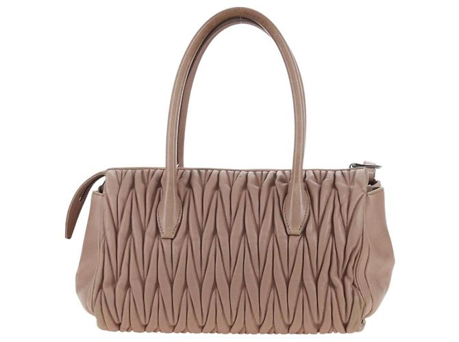 Miu Miu Matelasse Hand Bag Leather 2way Pink Silver - vista 2