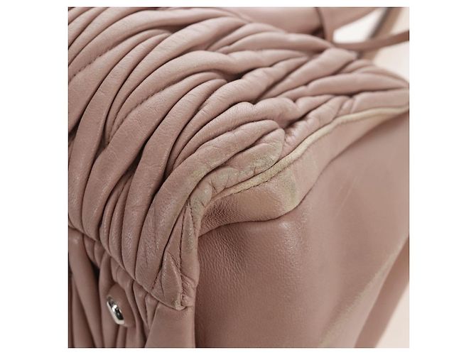 Miu Miu Matelasse Hand Bag Leather 2way Pink Silver - vista 23