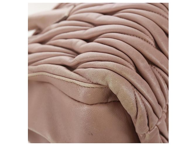 Miu Miu Matelasse Hand Bag Leather 2way Pink Silver - vista 24