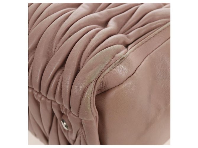Miu Miu Matelasse Hand Bag Leather 2way Pink Silver - vista 25