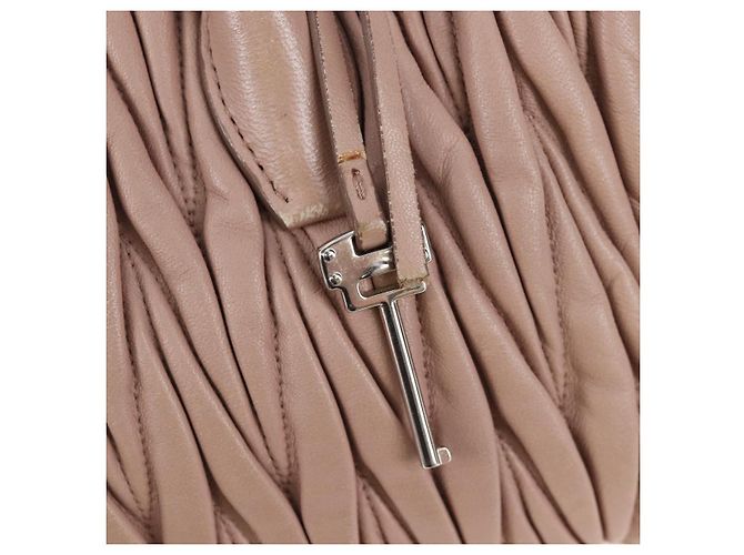 Miu Miu Matelasse Hand Bag Leather 2way Pink Silver - vista 26