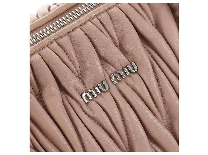 Miu Miu Matelasse Hand Bag Leather 2way Pink Silver - vista 29