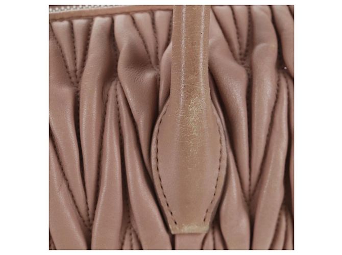 Miu Miu Matelasse Hand Bag Leather 2way Pink Silver - vista 3