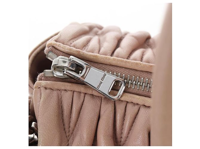 Miu Miu Matelasse Hand Bag Leather 2way Pink Silver - vista 30