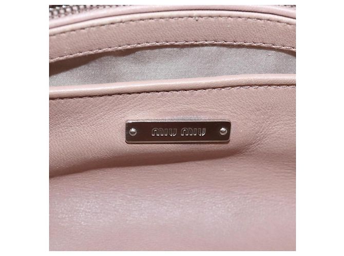 Miu Miu Matelasse Hand Bag Leather 2way Pink Silver - vista 31