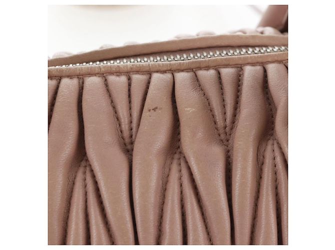 Miu Miu Matelasse Hand Bag Leather 2way Pink Silver - vista 4