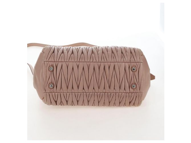 Miu Miu Matelasse Hand Bag Leather 2way Pink Silver - vista 8