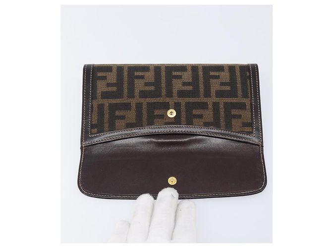 FENDI Zucca Canvas Long Wallet Brown - vista 12