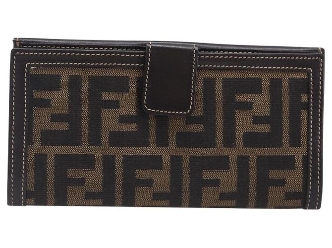 FENDI Zucca Canvas Long Wallet Brown - vista 2