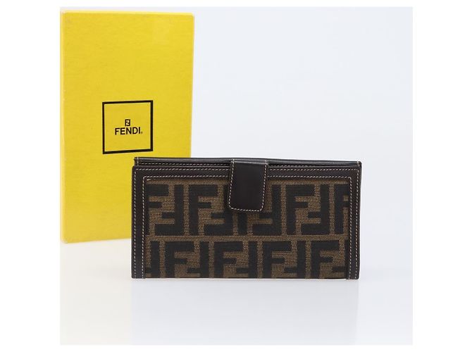 FENDI Zucca Canvas Long Wallet Brown - vista 23