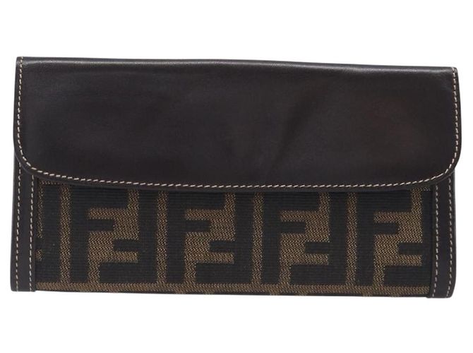 FENDI Zucca Canvas Long Wallet Brown - vista 3