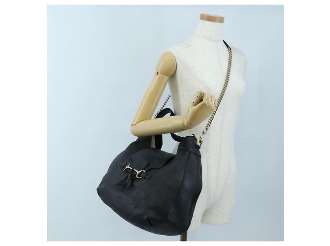 GUCCI GuccissimaGG Horsebit Chain Shoulder Bag Leather 2way 322226 - vista 30