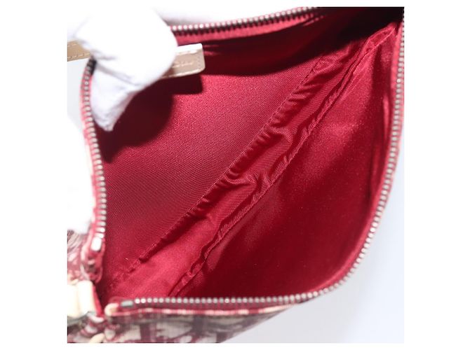 Christian Dior Trotter Canvas Saddle Pouch PVC Red Silver - vista 19