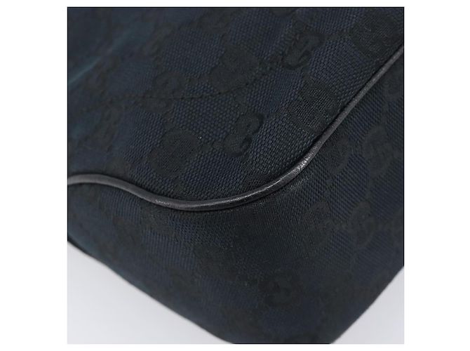 GUCCI GG Canvas Jackie Hand Bag Black Gold 145817 - vista 11