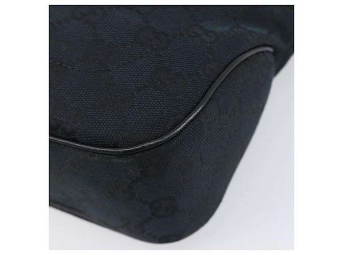 GUCCI GG Canvas Jackie Hand Bag Black Gold 145817 - vista 12