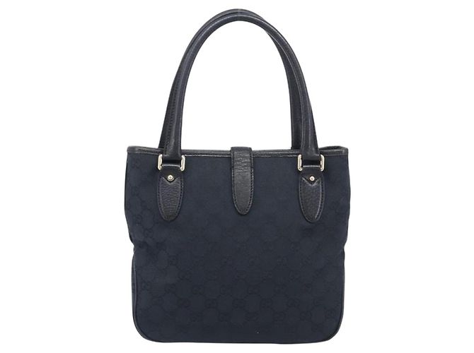 GUCCI GG Canvas Jackie Hand Bag Black Gold 145817 - vista 3