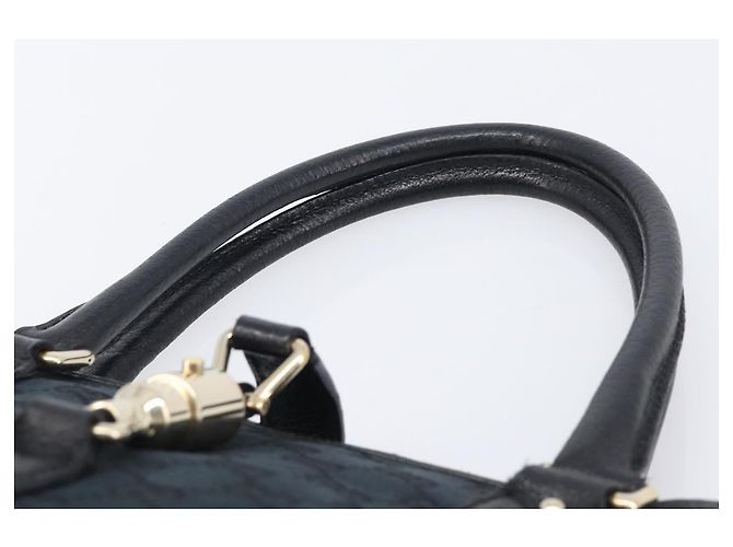 GUCCI GG Canvas Jackie Hand Bag Black Gold 145817 - vista 8