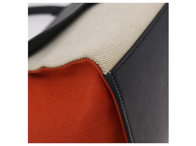 Trapèze Céline CELINE Trapeze Hand Bag Canvas 2way Orange Gold Tone - vista 12