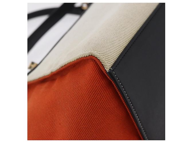 Trapèze Céline CELINE Trapeze Hand Bag Canvas 2way Orange Gold Tone - vista 14