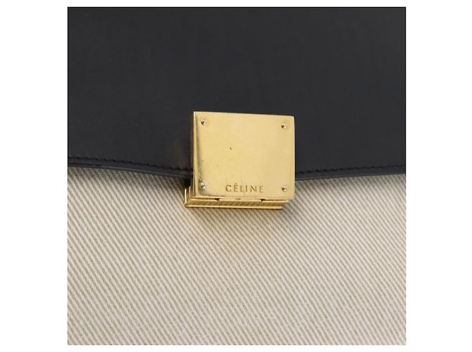 Trapèze Céline CELINE Trapeze Hand Bag Canvas 2way Orange Gold Tone - vista 17