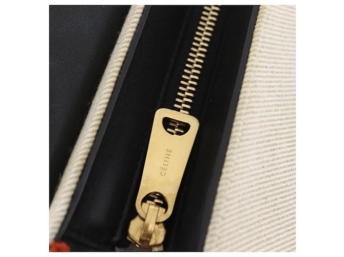 Trapèze Céline CELINE Trapeze Hand Bag Canvas 2way Orange Gold Tone - vista 21