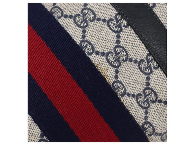 GUCCI GG Canvas Sherry Line Hand Bag Navy Gold 39 012 3841 - vista 15