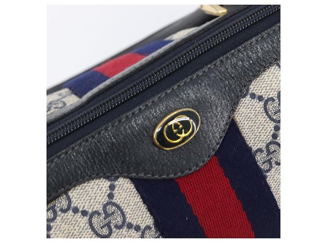 GUCCI GG Canvas Sherry Line Hand Bag Navy Gold 39 012 3841 - vista 18