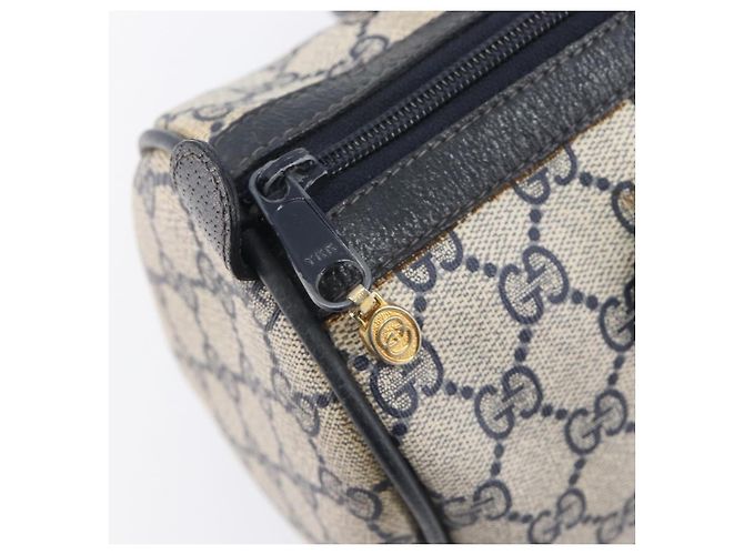 GUCCI GG Canvas Sherry Line Hand Bag Navy Gold 39 012 3841 - vista 19
