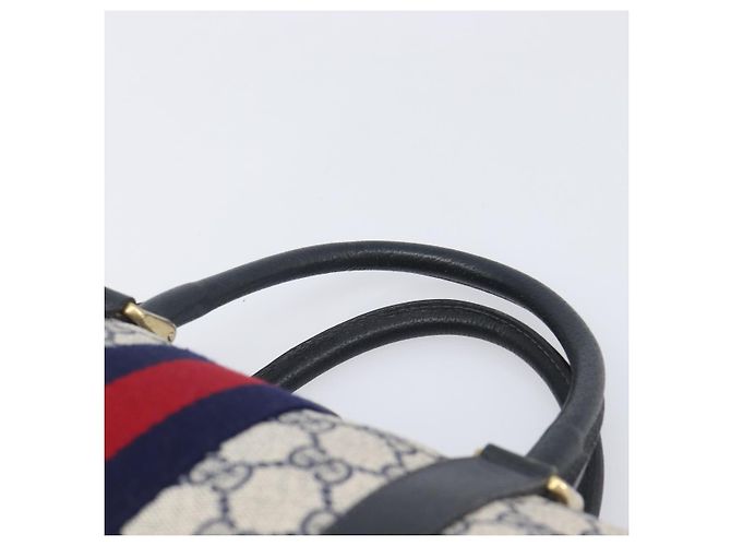 GUCCI GG Canvas Sherry Line Hand Bag Navy Gold 39 012 3841 - vista 8