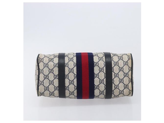 GUCCI GG Canvas Sherry Line Hand Bag Navy Gold 39 012 3841 - vista 9