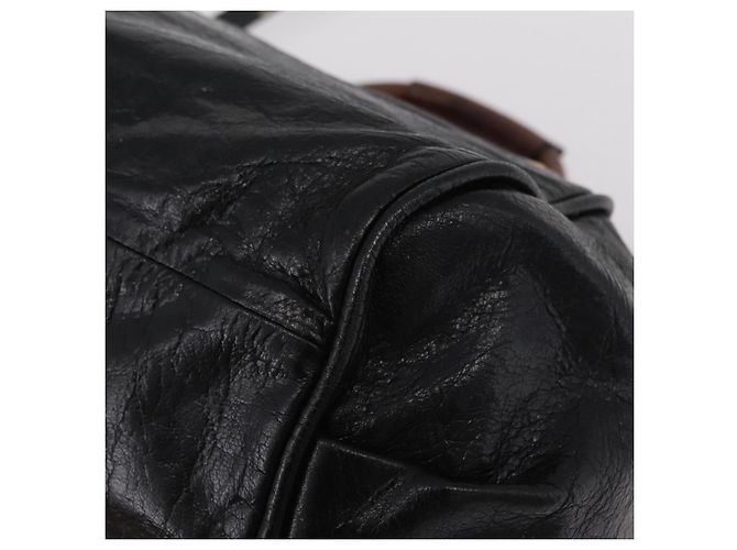 Chloé Chloe Etel Hand Bag Leather 2way Black Gold - vista 17