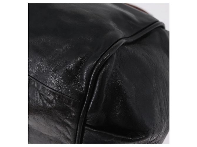 Chloé Chloe Etel Hand Bag Leather 2way Black Gold - vista 19