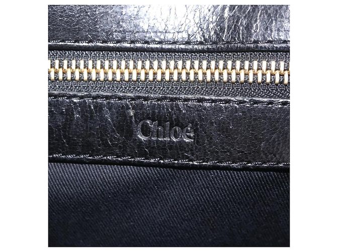 Chloé Chloe Etel Hand Bag Leather 2way Black Gold - vista 23