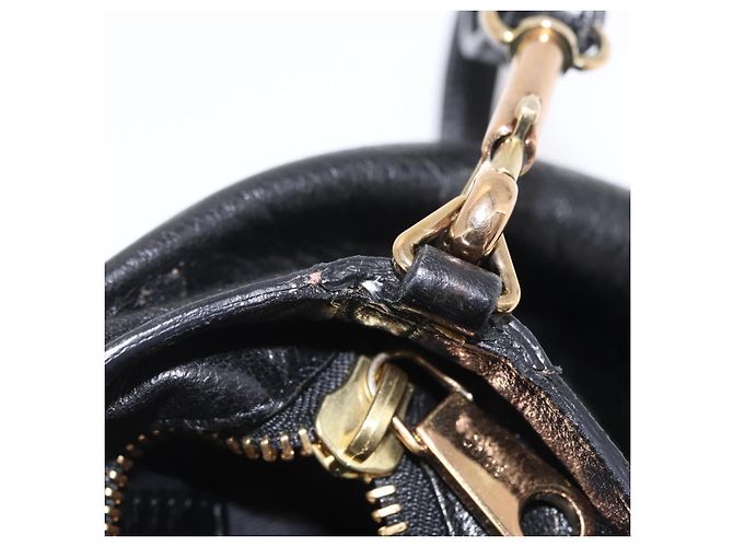 Chloé Chloe Etel Hand Bag Leather 2way Black Gold - vista 30