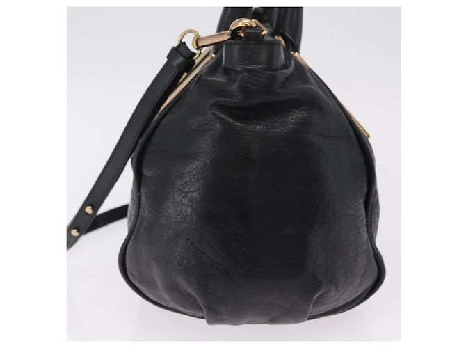 Chloé Chloe Etel Hand Bag Leather 2way Black Gold - vista 4