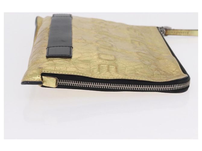 CHANEL Pochette en cuir Gold CC - vue 4