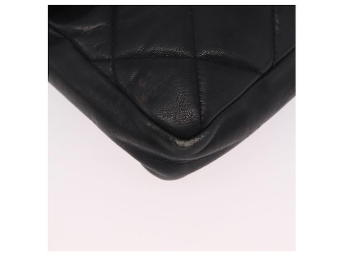 CHANEL Matelasse Chain Waist bag Lamb Skin Black Gold CC - vista 13