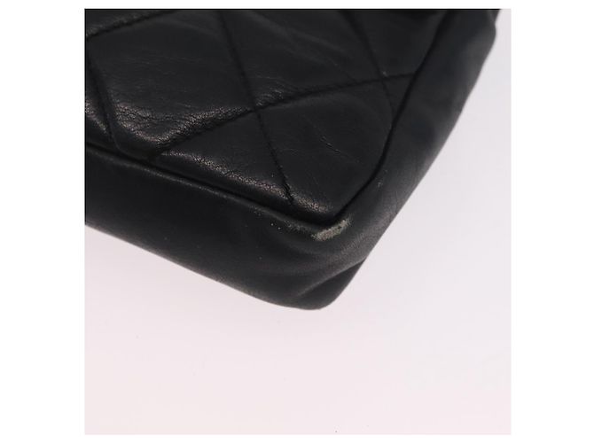 CHANEL Matelasse Chain Waist bag Lamb Skin Black Gold CC - vista 14