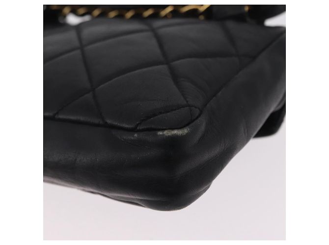 CHANEL Matelasse Chain Waist bag Lamb Skin Black Gold CC - vista 16