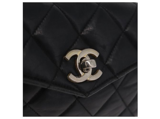 CHANEL Matelasse Chain Waist bag Lamb Skin Black Gold CC - vista 17