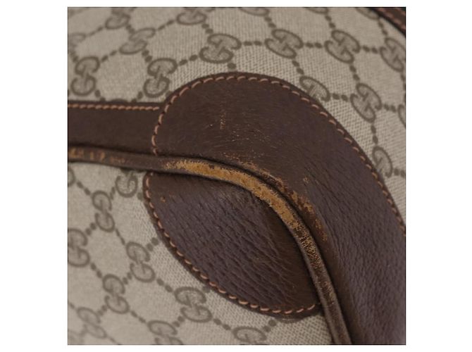 GUCCI GG Supreme Web Sherry Line Hand Bag PVC Beige Gold Red - vista 10