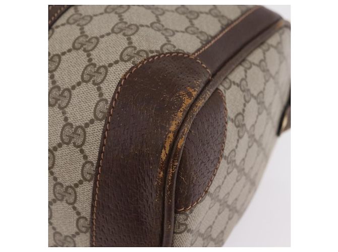 GUCCI GG Supreme Web Sherry Line Hand Bag PVC Beige Gold Red - vista 11