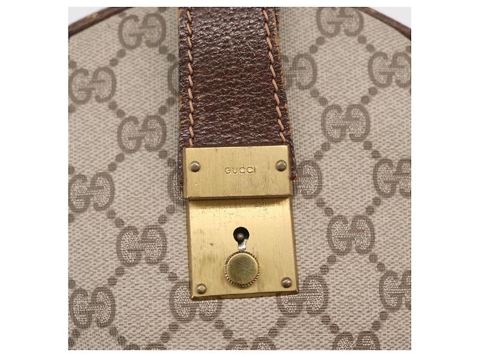 GUCCI GG Supreme Web Sherry Line Hand Bag PVC Beige Gold Red - vista 12